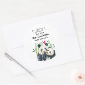 Cute Panda Beren Cuddling Waterverf Kitchen Ronde Sticker (Envelop)