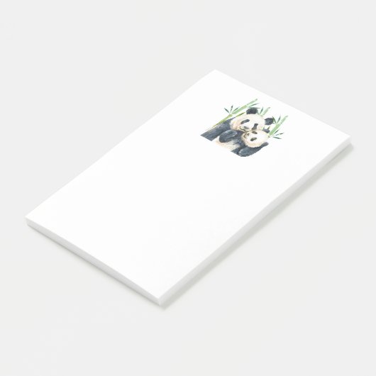 Cute Panda Beren Cuddling Waterverf Post-it Notes (Schuin)