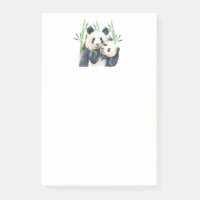 Cute Panda Beren Cuddling Waterverf Post-it Notes