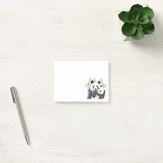 Cute Panda Beren Cuddling Waterverf Post-it Notes (Kantoor)