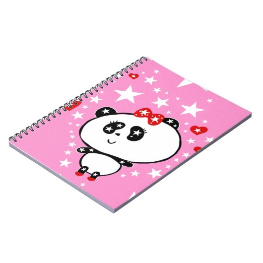 Cute Panda Beren Funny Personalized Notitieboek (Linkerzijde)