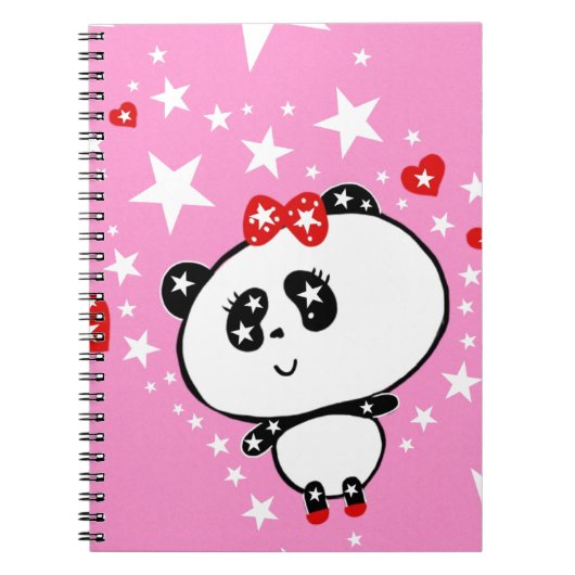 Cute Panda Beren Funny Personalized Notitieboek (Voorkant)