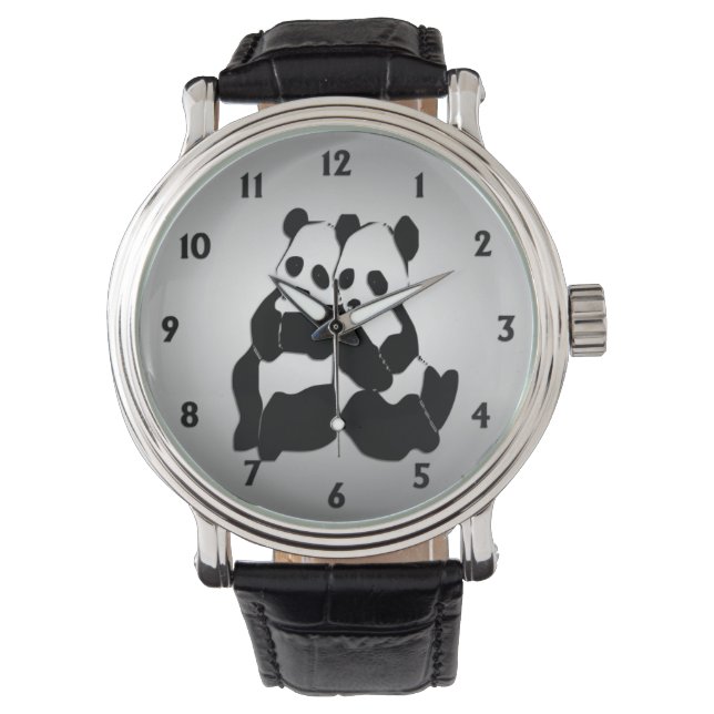 Cute Panda Beren Horloge (Voorkant)