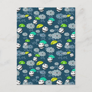 Cute Panda Beren Pattern Briefkaart