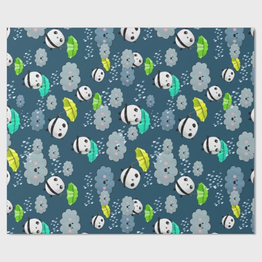 Cute Panda Beren Pattern Cadeaupapier (Vlak)