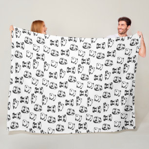 Cute Panda Beren Pattern Fleece Blanket