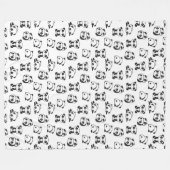 Cute Panda Beren Pattern Fleece Blanket (Voorkant (Horizontaal))