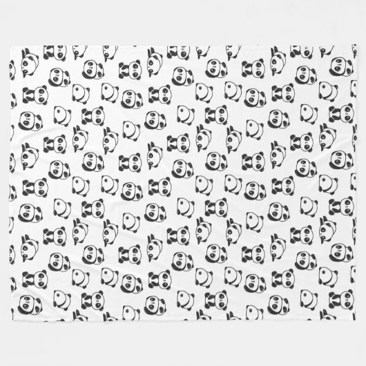 Cute Panda Beren Pattern Fleece Blanket (Voorkant (Horizontaal))