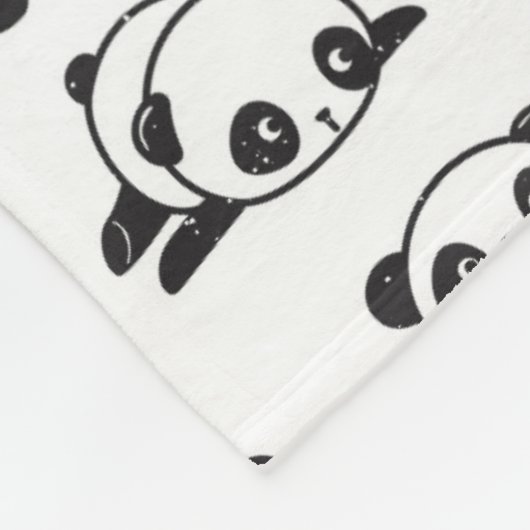 Cute Panda Beren Pattern Fleece Blanket (Hoek)