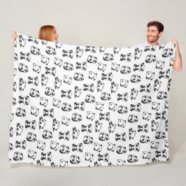 Cute Panda Beren Pattern Fleece Blanket Deken