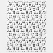 Cute Panda Beren Pattern Fleece Blanket Deken (Voorkant)