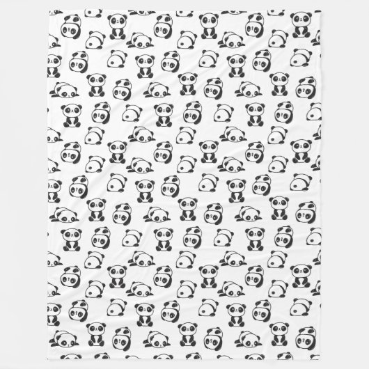 Cute Panda Beren Pattern Fleece Blanket Deken (Voorkant)