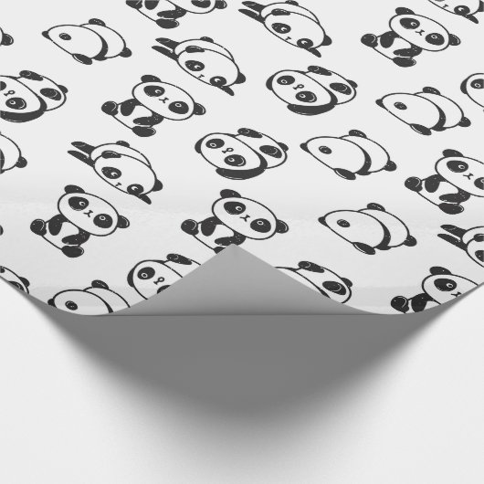 Cute Panda Beren Pattern Wrapping Paper Cadeaupapier (Hoek)