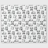 Cute Panda Beren Pattern Wrapping Paper Cadeaupapier (Vlak)