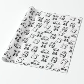 Cute Panda Beren Pattern Wrapping Paper Cadeaupapier (Uitgerold)