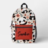 Cute Panda Beren Personalized Bedrukte Rugzak (Voorkant)