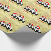 Cute Panda Beren Sparkly Gold Personalized Cadeaupapier (Hoek)
