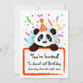 Cute Panda Birthday Invites Kaart (Voorkant)