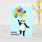 Cute Panda Birthday Kaart (Gele Bloem)