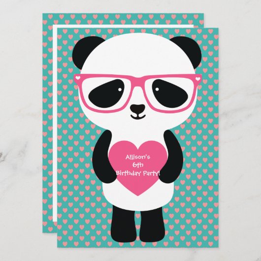 Cute Panda Birthday Kaart (Voorkant / Achterkant)