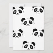 Cute Panda Birthday Party Black and White Kaart (Achterkant)