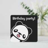 Cute Panda Birthday Party Kaart (Staand voorkant)