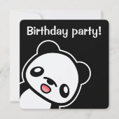 Cute Panda Birthday Party Kaart (Voorkant)