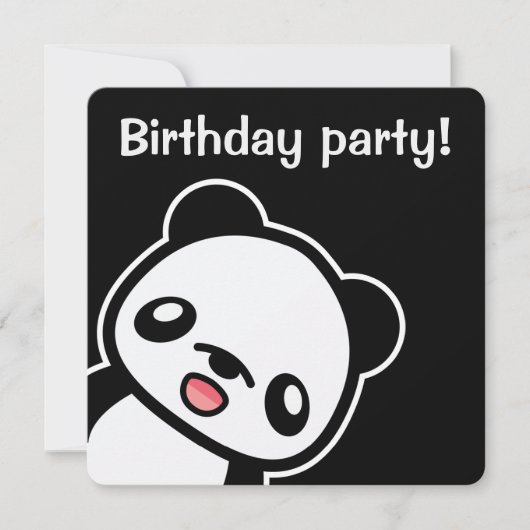 Cute Panda Birthday Party Kaart (Voorkant)