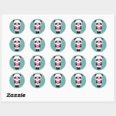 Cute Panda Birthday Ronde Sticker (Vel)