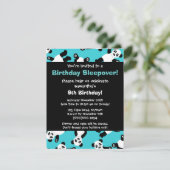 Cute Panda Birthday Sleepover Party Invitation Kaart (Staand voorkant)