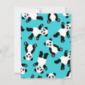 Cute Panda Birthday Sleepover Party Invitation Kaart (Achterkant)