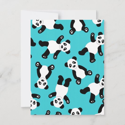 Cute Panda Birthday Sleepover Party Invitation Kaart (Achterkant)