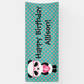 Cute Panda Birthday Spandoek (Verticaal)