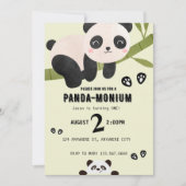 Cute Panda Birthday Uitnodiging (Voorkant)
