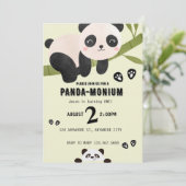 Cute Panda Birthday Uitnodiging (Staand voorkant)