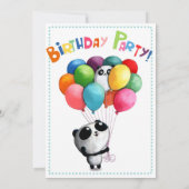Cute Panda Birthday Uitnodiging (Achterkant)