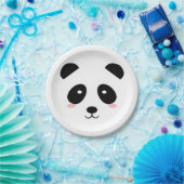 Cute Panda Black en White Simple Modern Papieren Bordje (Feest)