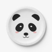 Cute Panda Black en White Simple Modern Papieren Bordje (Voorkant)