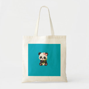 Cute Panda Blauwe Boodschappentas Aesthetic Kawa Tote Bag