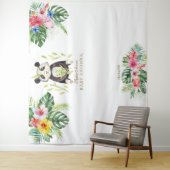 Cute Panda Bloem Baby-Shower Fotohokje Requisiet Wandkleed (In situ)