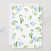 Cute Panda Blue Floral Greenery Baby shower Kaart (Achterkant)