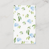 Cute Panda Blue Floral Greenery Diaper Raffle Informatiekaartje (Achterkant)