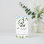Cute Panda Blue Floral Greenery Diaper Raffle Informatiekaartje (Staand voorkant)