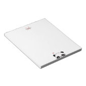 Cute Panda Blush Pink Monogram Script Notitieblok (Schuin)