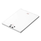 Cute Panda Blush Pink Monogram Script Notitieblok (Linkerzijde)