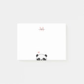 Cute Panda Blush Pink Monogram Script Post-it® Notes (Voorkant)