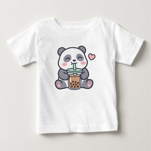 Cute Panda Boba Baby T-shirt (Voorkant)