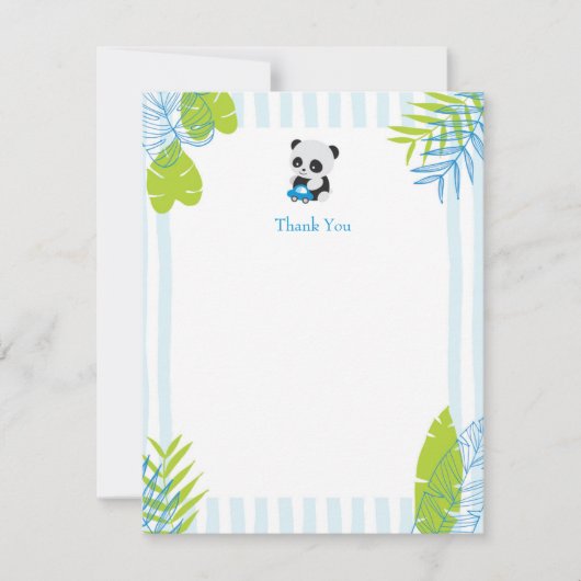 Cute Panda Boy Baby shower Bedankt kaarten (Voorkant)
