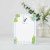 Cute Panda Boy Baby shower Bedankt kaarten (Staand voorkant)
