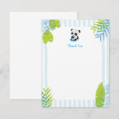 Cute Panda Boy Baby shower Bedankt kaarten (Voorkant / Achterkant)